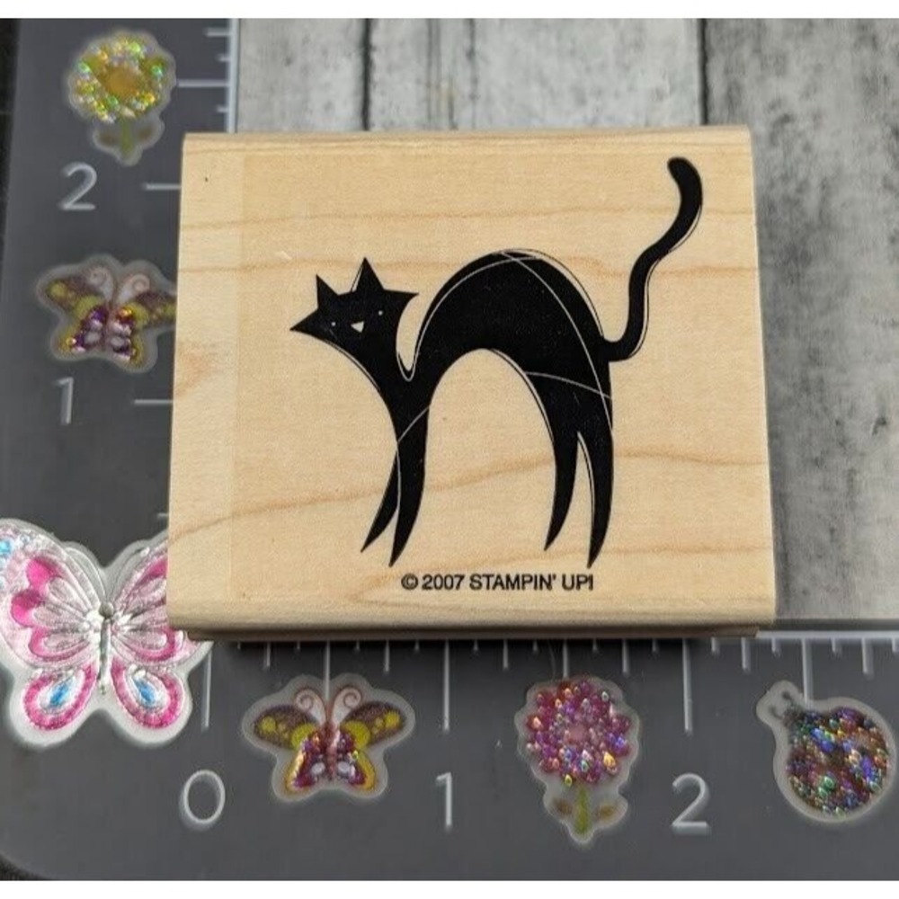 Stampin' Up! Cat Arched Back 2007 Rubber Stamp Wood #K46